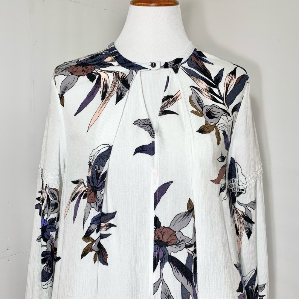 SOLD-Free People Floral Choker Neck Swing Pocket Tunic - Picture 3 of 14